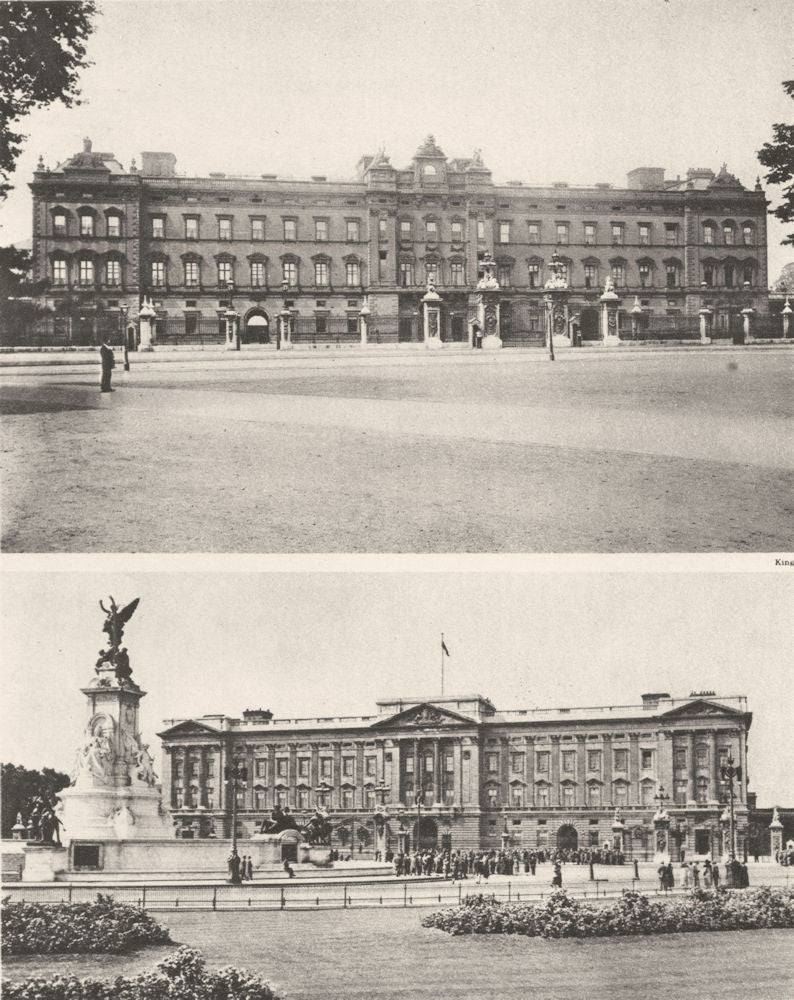 BUCKINGHAM PALACE. 1913 restoration. Before and after. Sir Aston Webb 1926